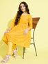 Girl's Yellow Mirror Kurta Pyjama Set